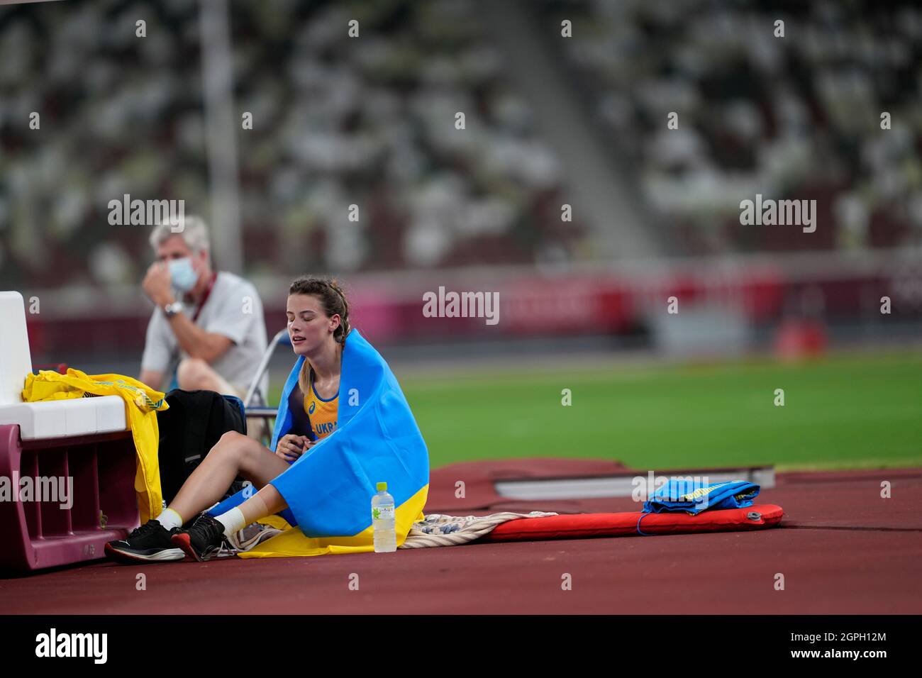 Yaroslava Mahuchikh participating in the high jump at the Tokyo 2020 Olympic Games Stock Photo