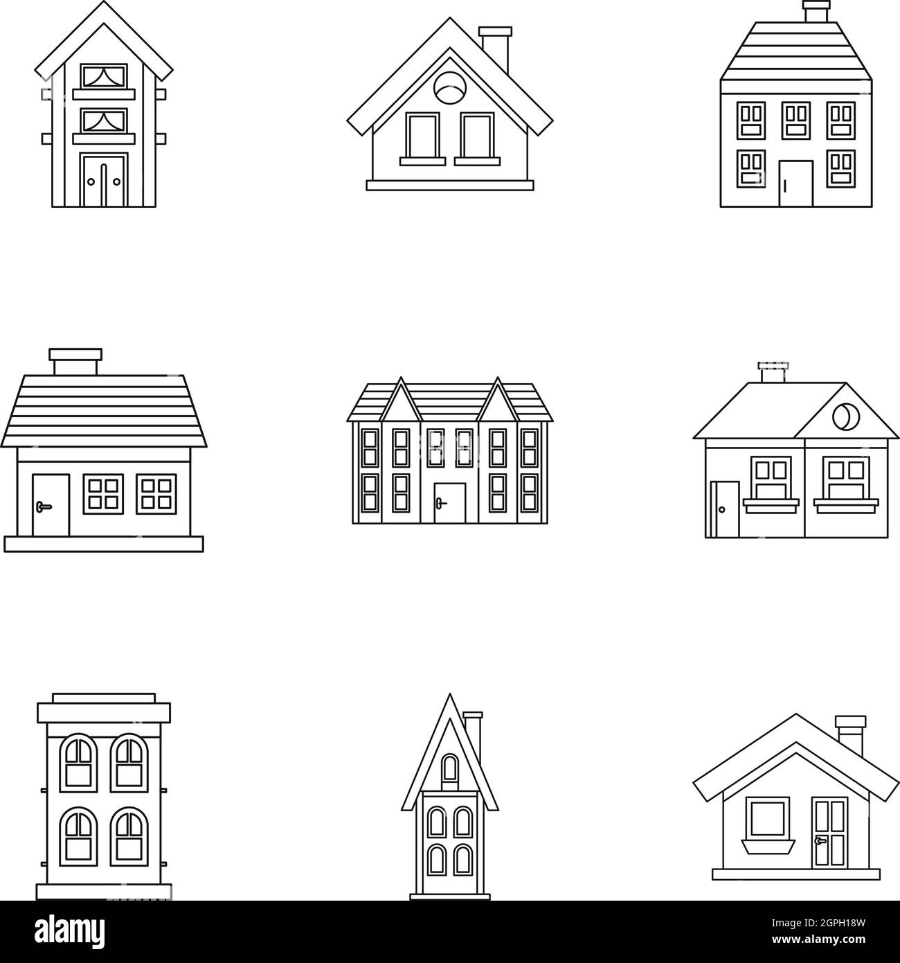Dwelling icons set, outline style Stock Vector Image & Art Alamy