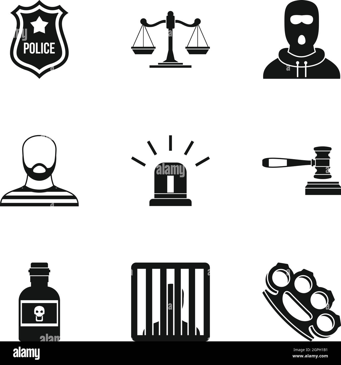 Lawlessness icons set, simple style Stock Vector Image & Art - Alamy