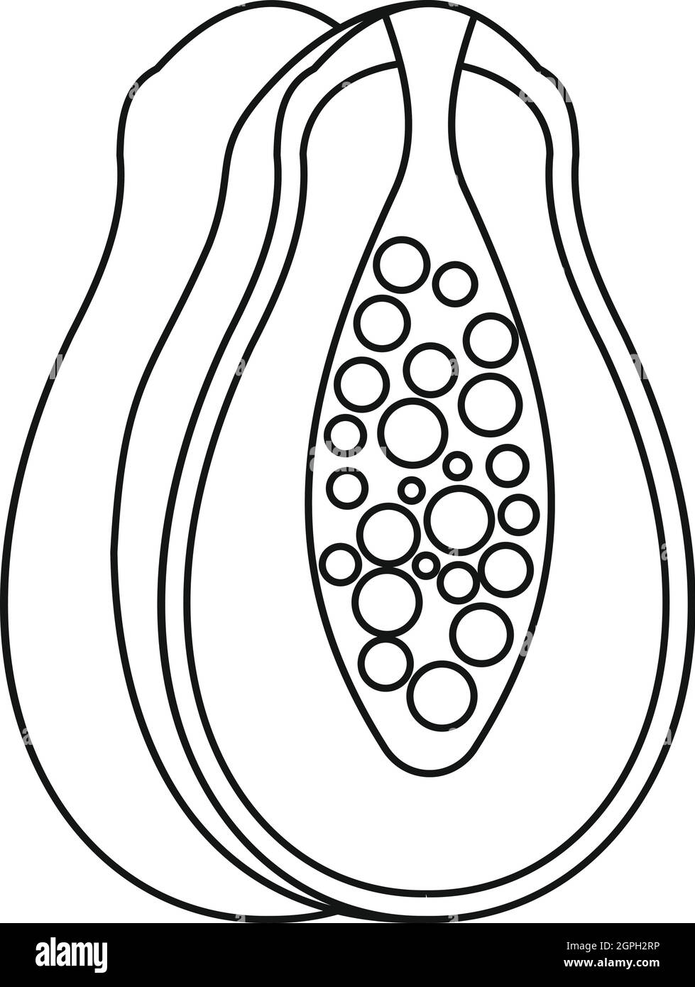 Papaya fruit icon, outline style Stock Vector