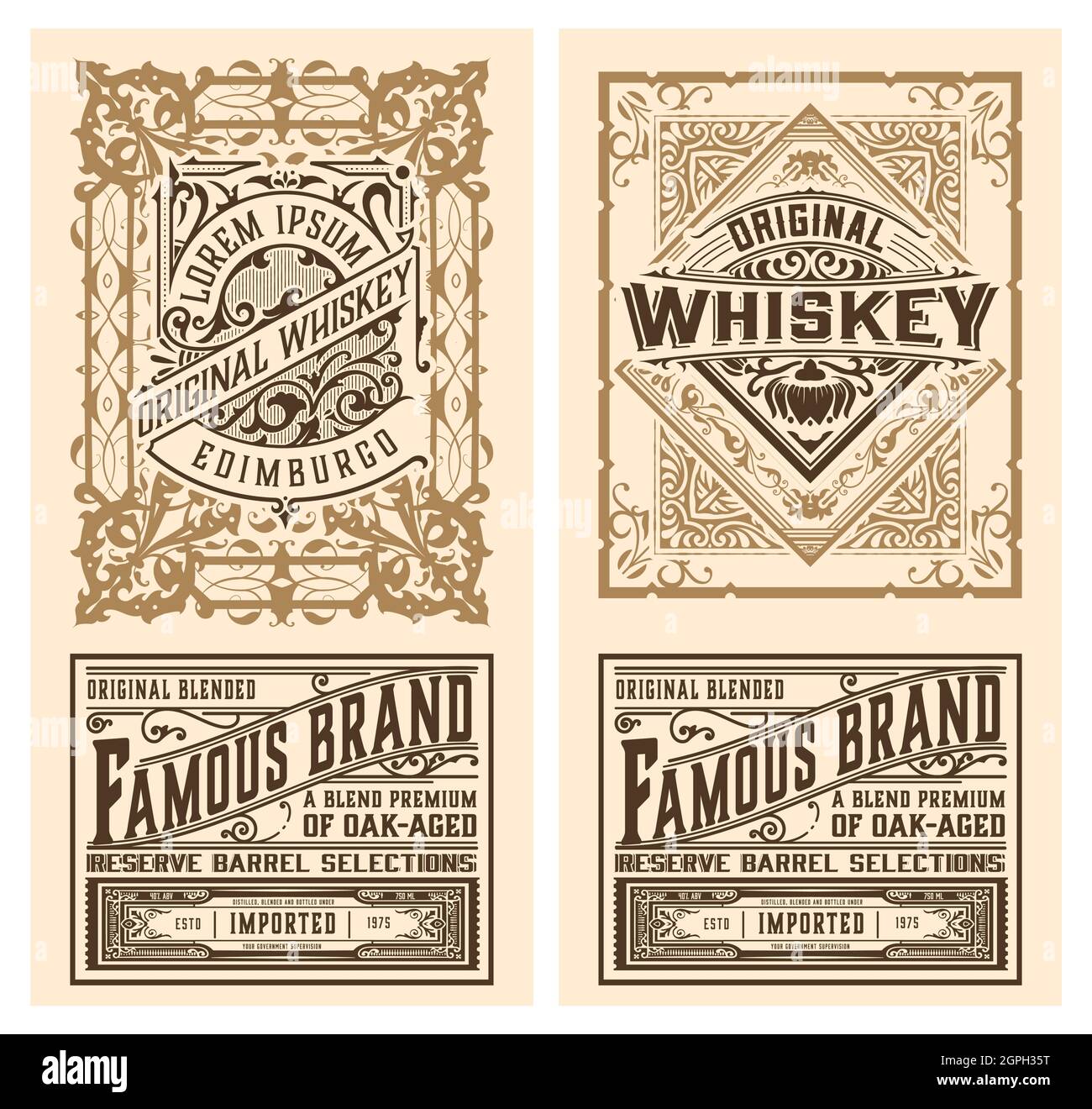 Set of 2 vintage labels for packing Stock Vector Image & Art - Alamy