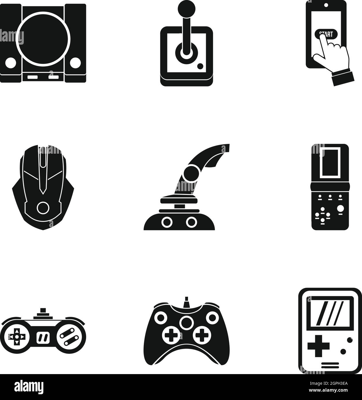 Game icons set, simple style Stock Vector