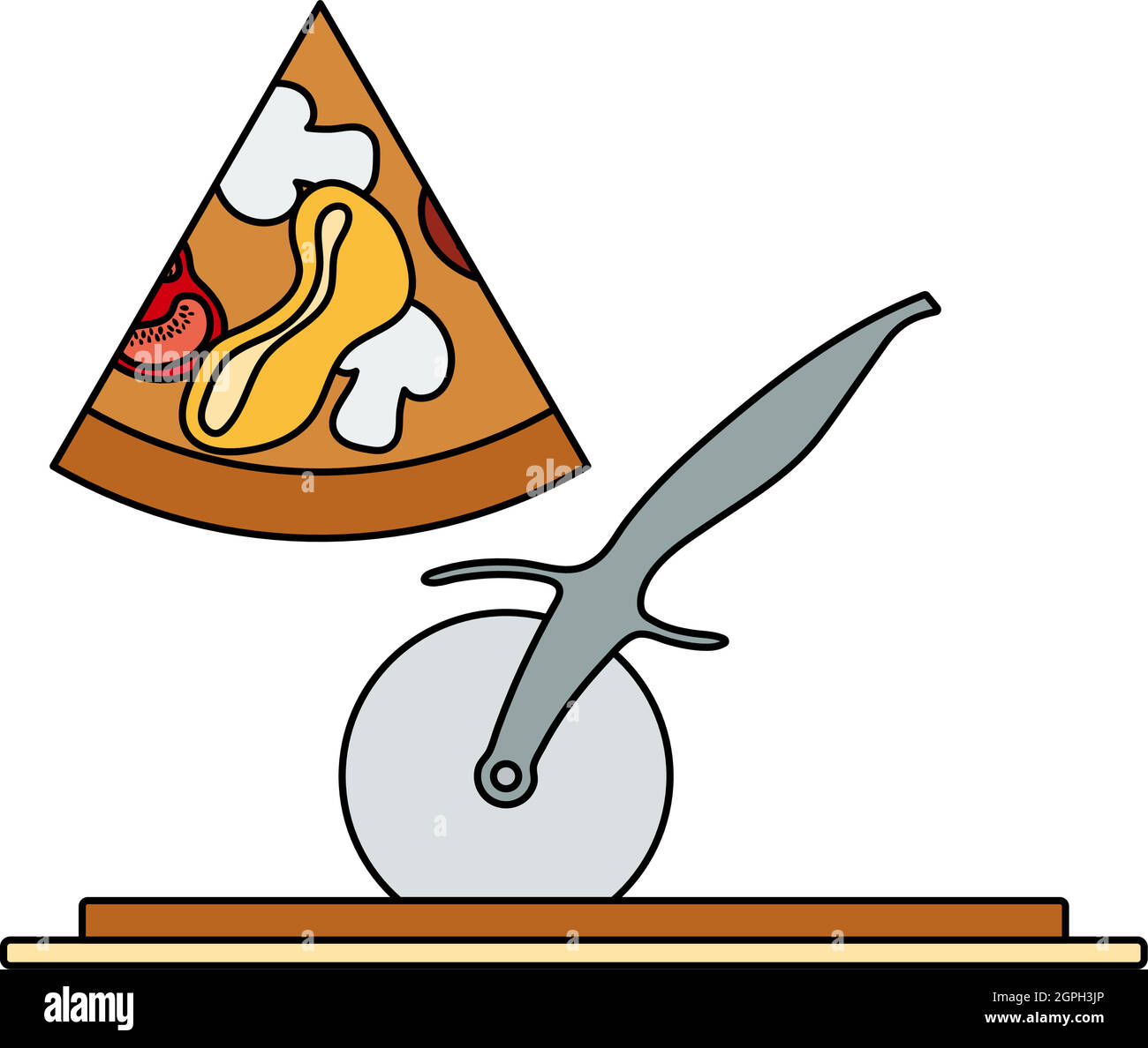 Pizza With Knife Icon Stock Vector