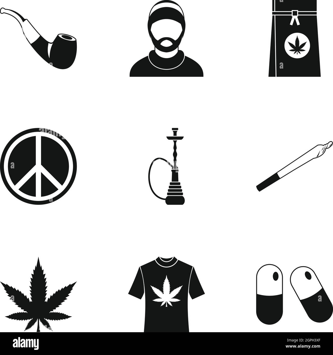 Drug icons set, simple style Stock Vector