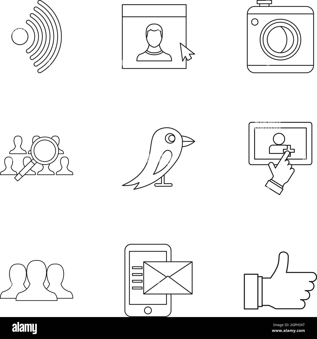 E-mail icons set, outline style Stock Vector Image & Art - Alamy