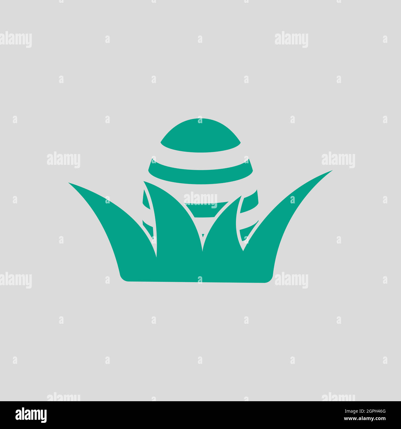 Easter Egg In Grass Icon Stock Vector