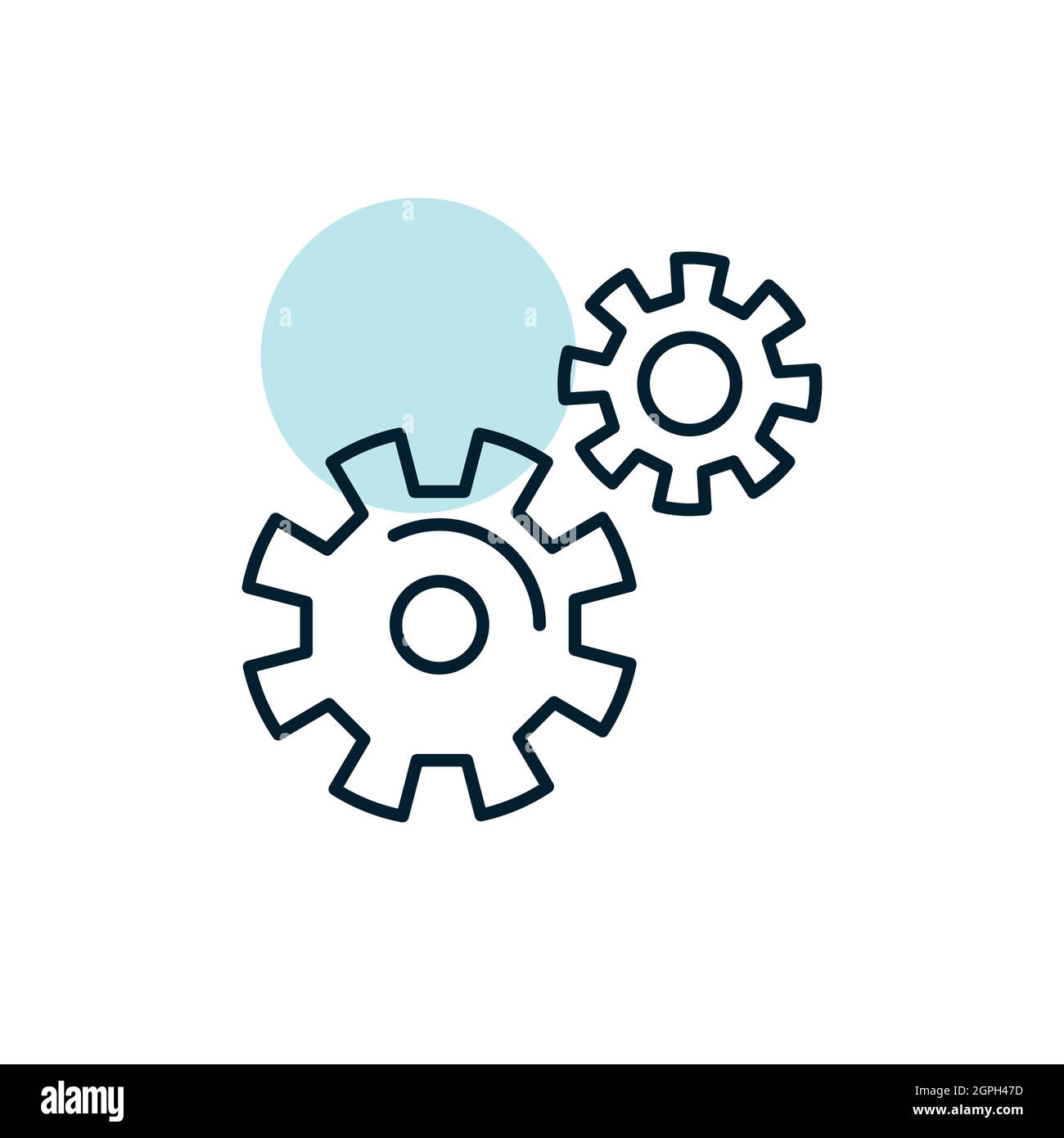 Gear outline icon. Teamwork sign Stock Vector Image & Art - Alamy