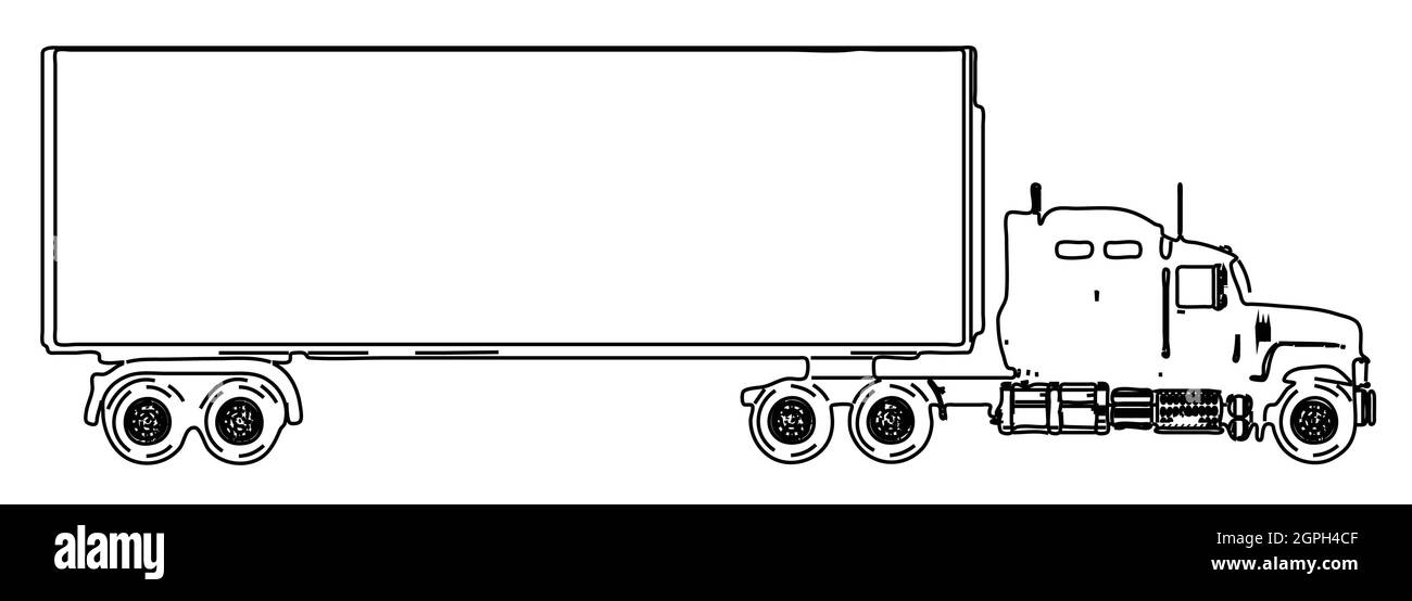 Truck Tractor Unit And Trailer Stock Vector Image & Art - Alamy