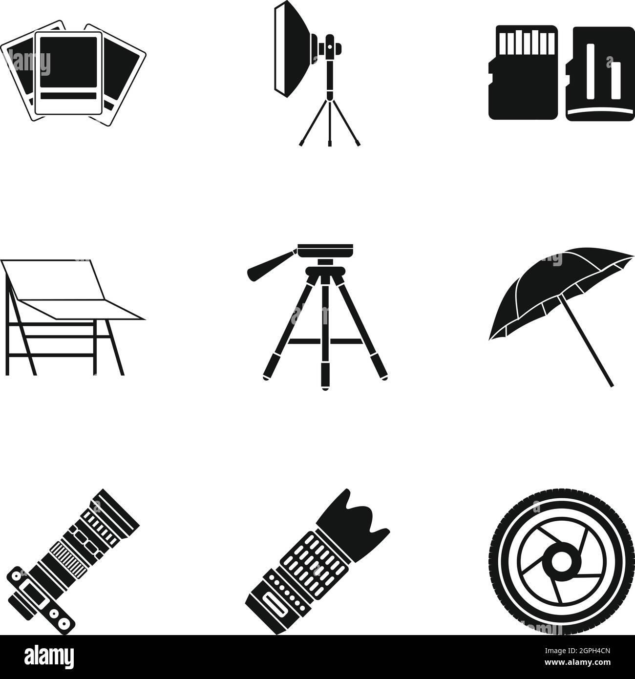 Photographing icons set, simple style Stock Vector Image & Art - Alamy