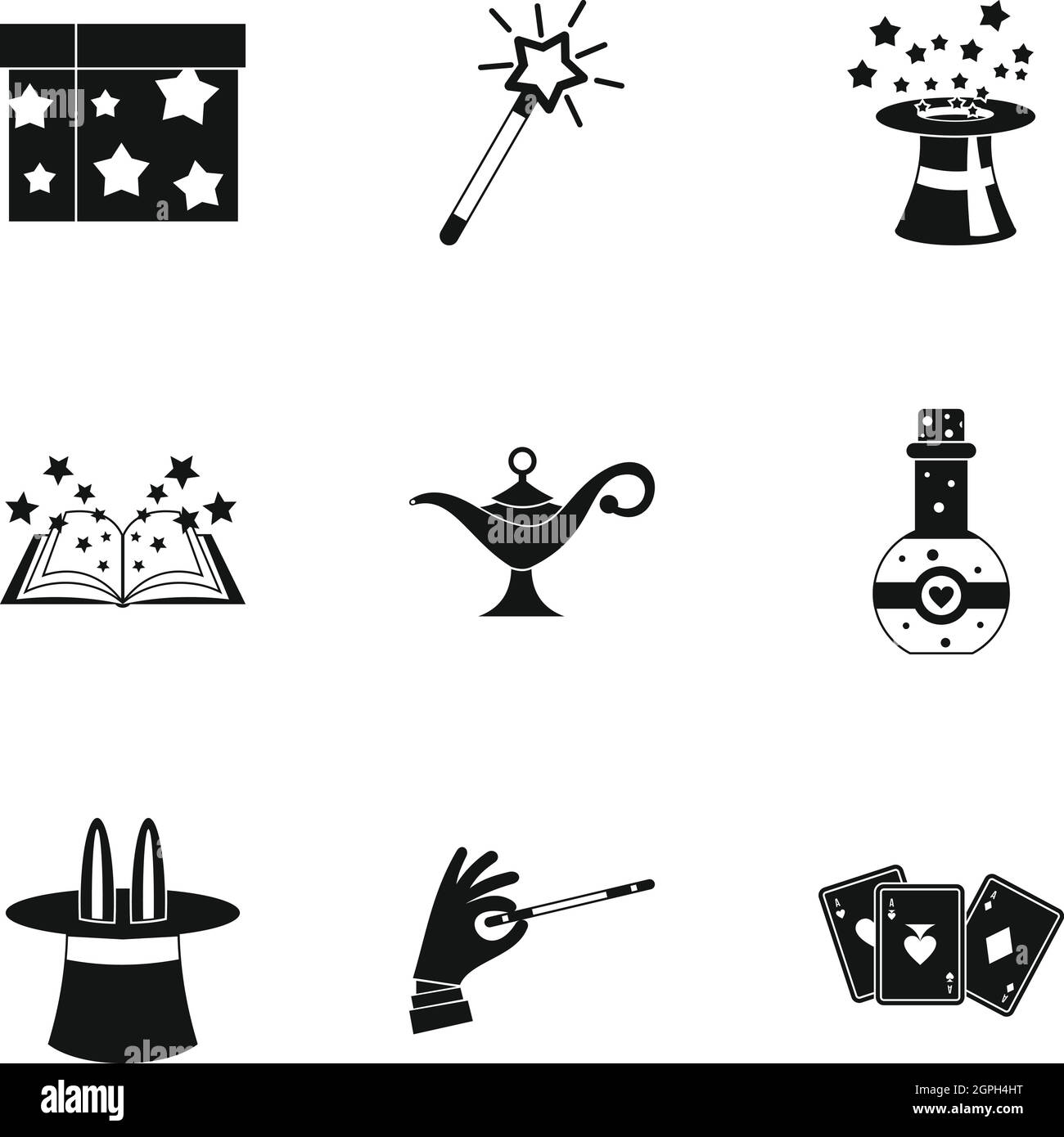 Witchery icons set, simple style Stock Vector