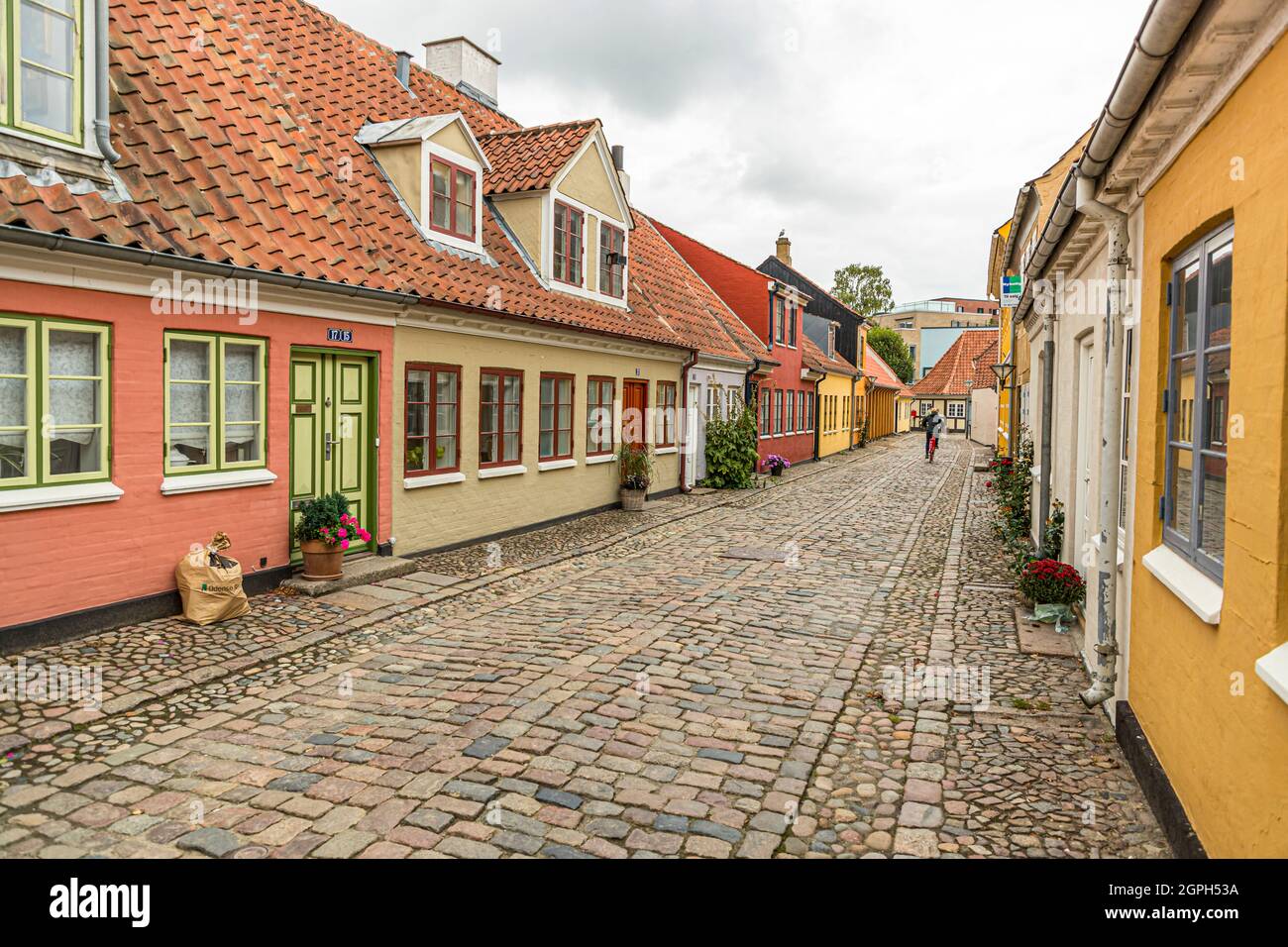 H. C. Andersen residential area in the old town of Odense, Denmark Stock Photo