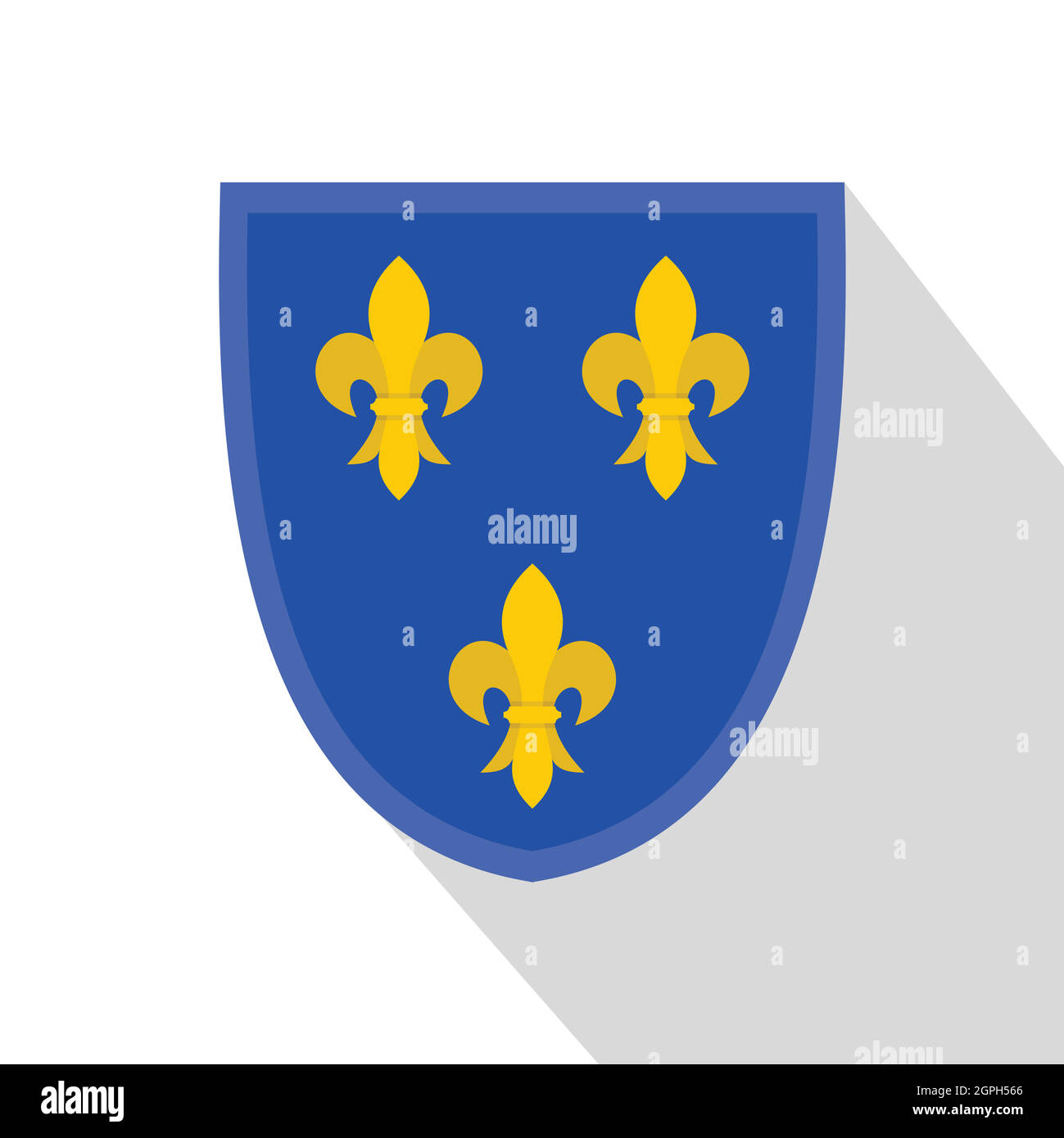 Heraldic lilies of France icon, flat style Stock Vector