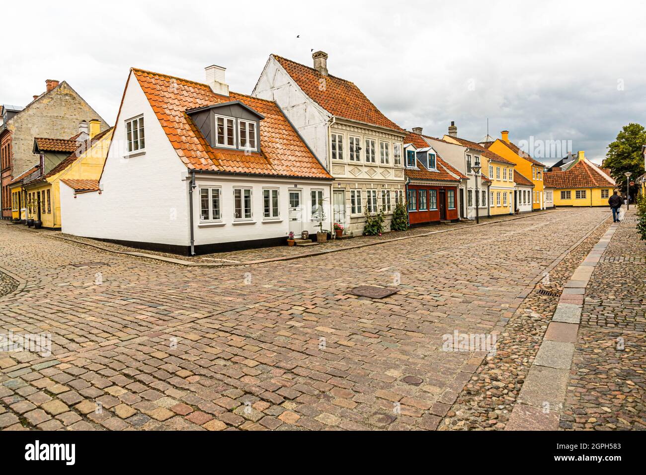 H. C. Andersen residential area in the old town of Odense, Denmark Stock Photo