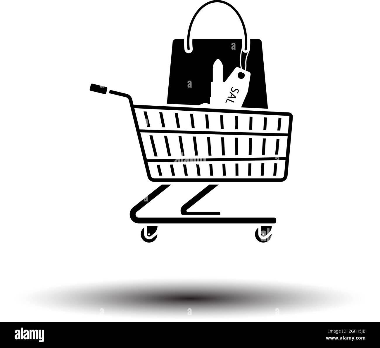 Shopping Cart With Bag Of Cosmetics Icon Stock Vector