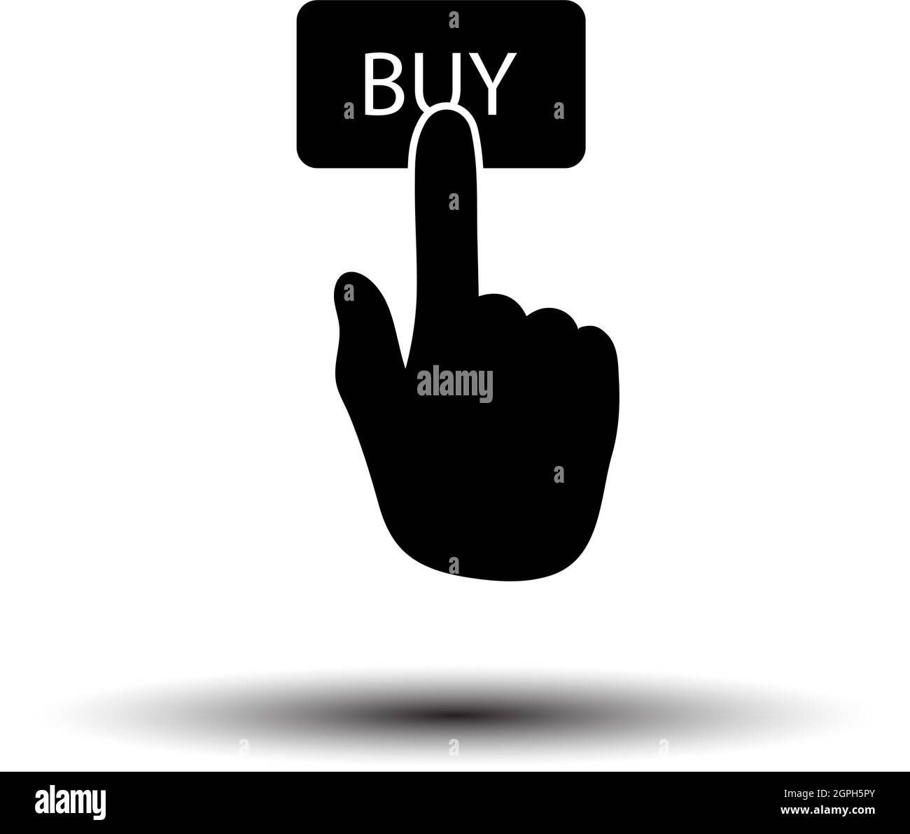 Finger Push The Buy Button Icon Stock Vector Image & Art - Alamy