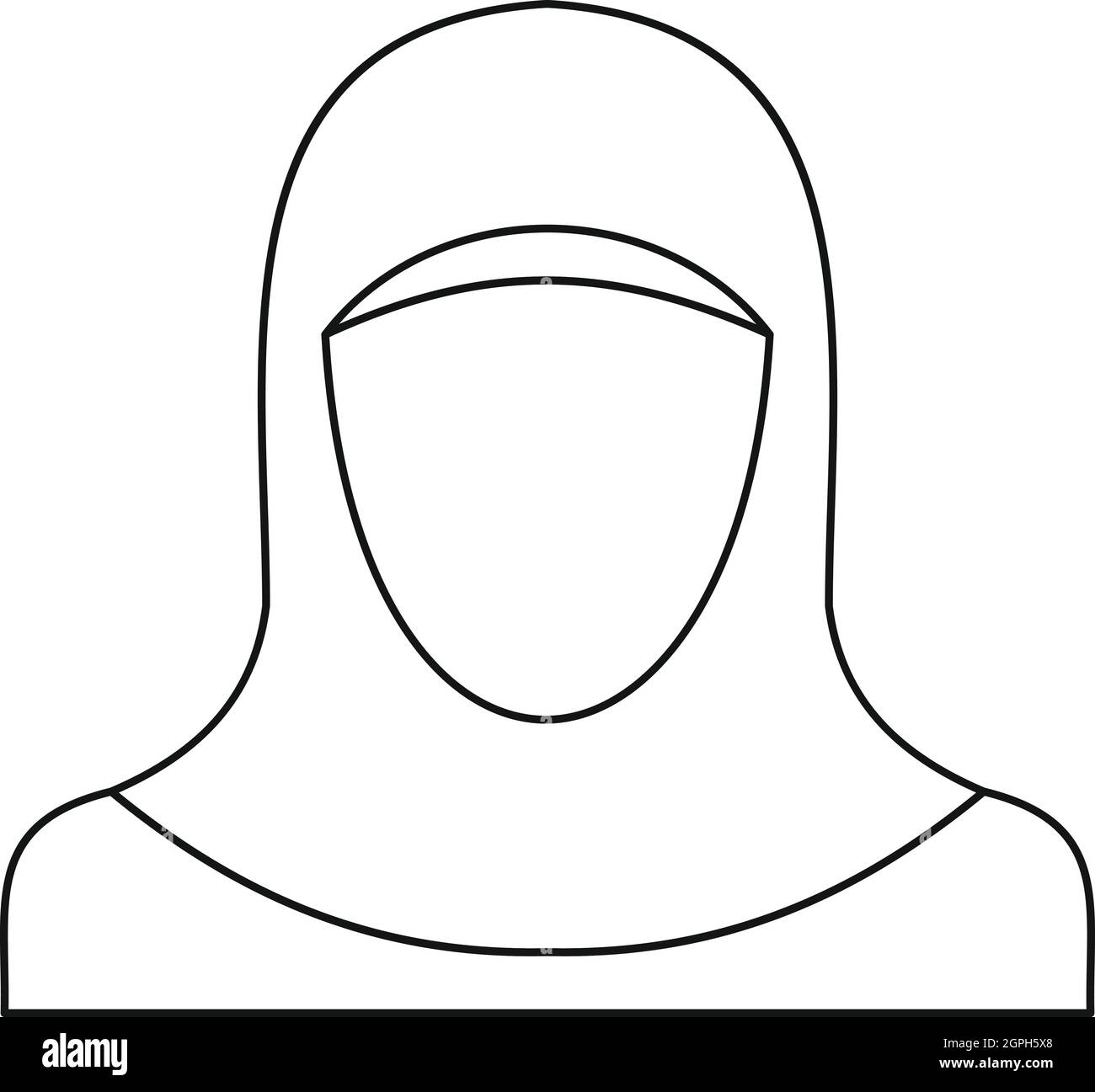 Muslim woman icon, outline style Stock Vector Image & Art - Alamy