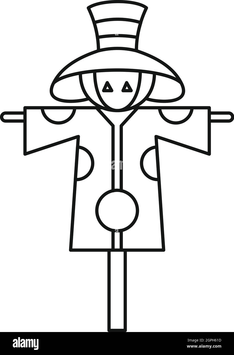 Scarecrow icon, outline style Stock Vector