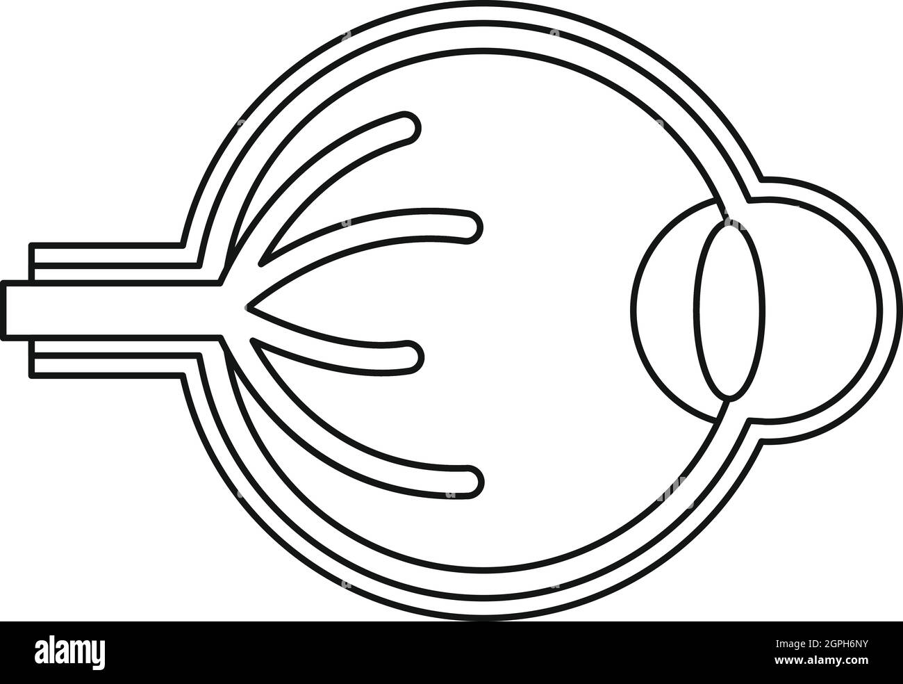Eyeball icon, outline style Stock Vector
