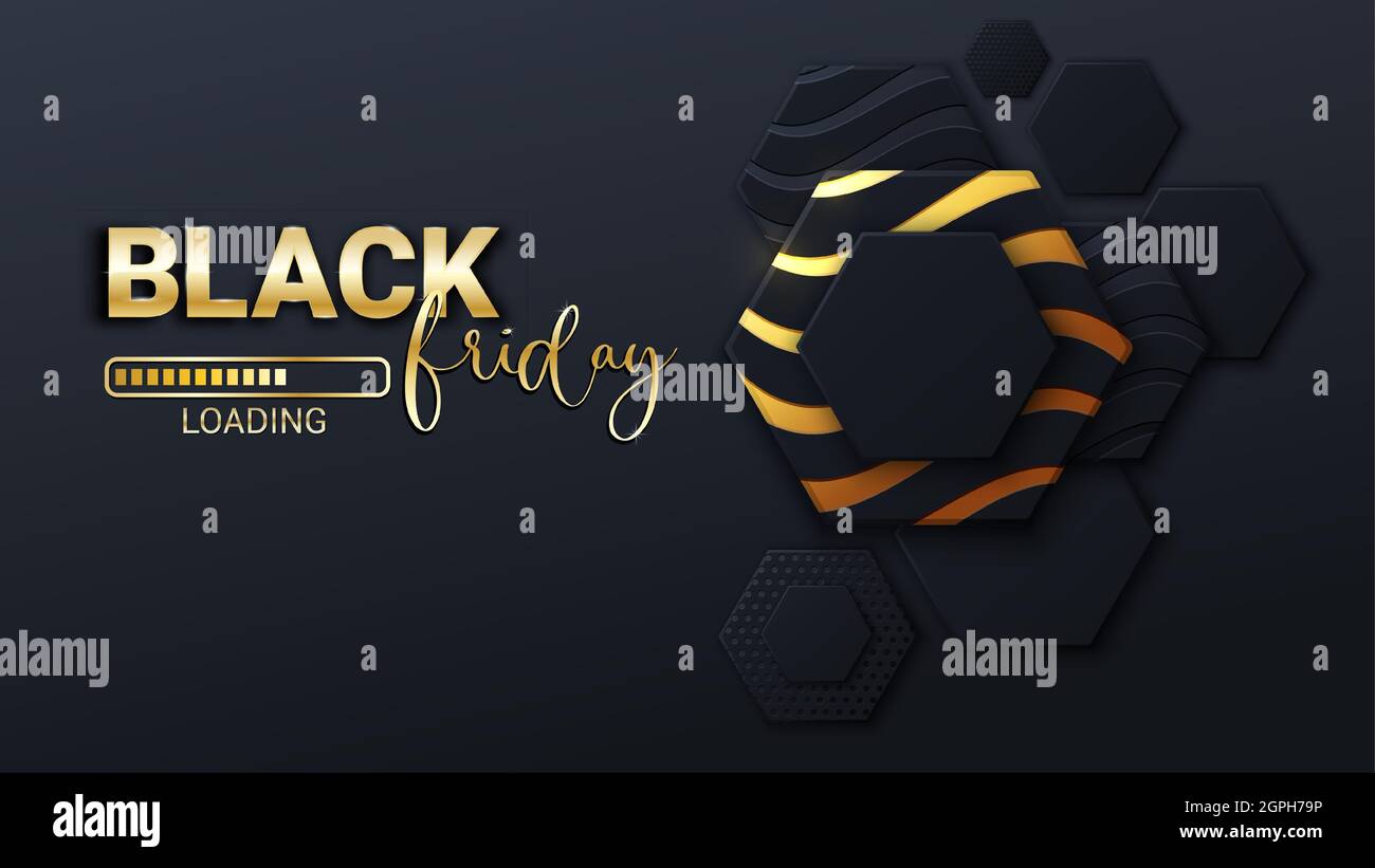 Black Friday loading bar background, banner poster design template