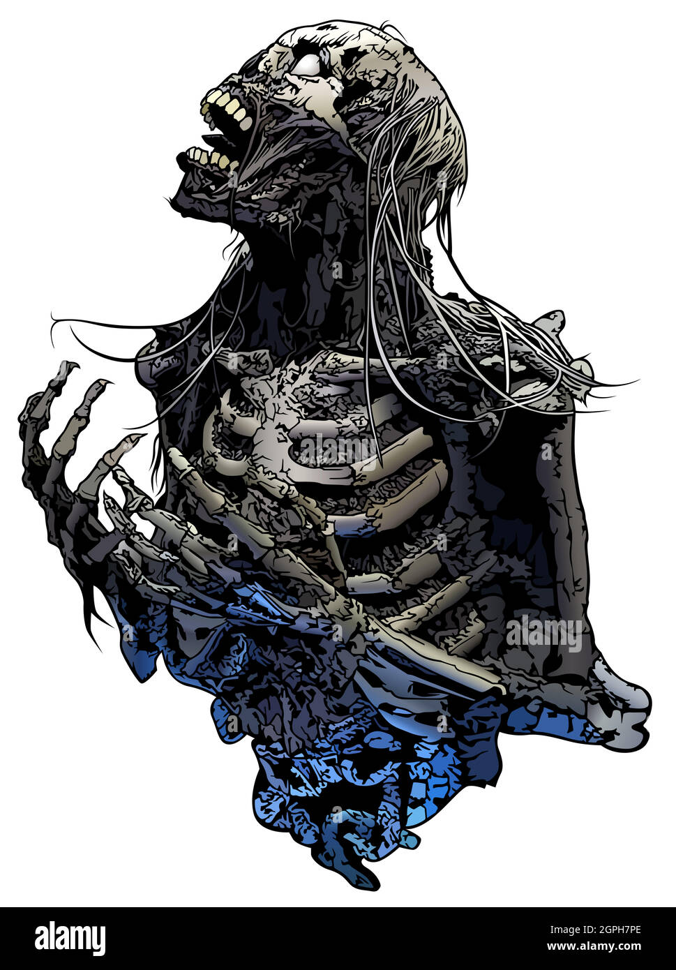 Horror Skeleton Illustration Stock Vector