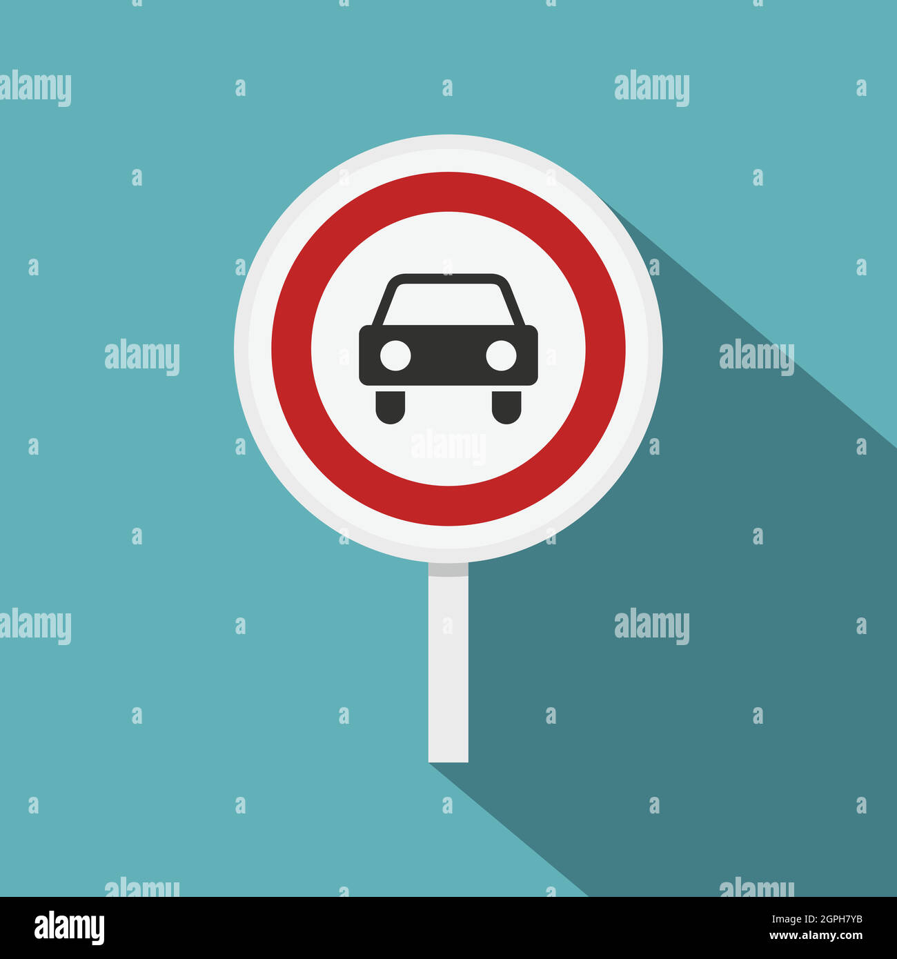 Movement of motor vehicles is forbidden icon Stock Vector