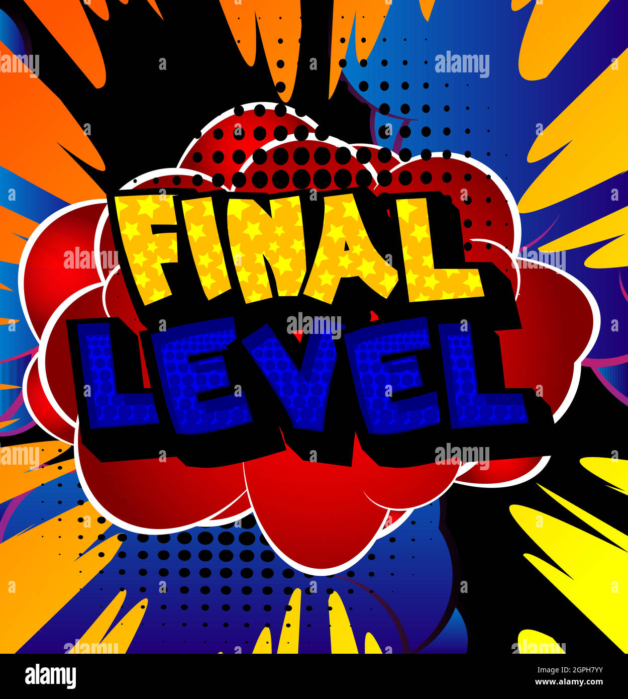 Gaming level, Game progress related words, quote Stock Vector Image