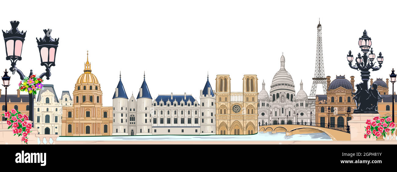 Landmarks of Paris Stock Vector