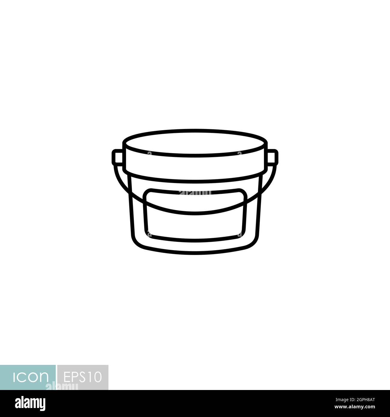 Pastic bucket container for paint or food Stock Vector