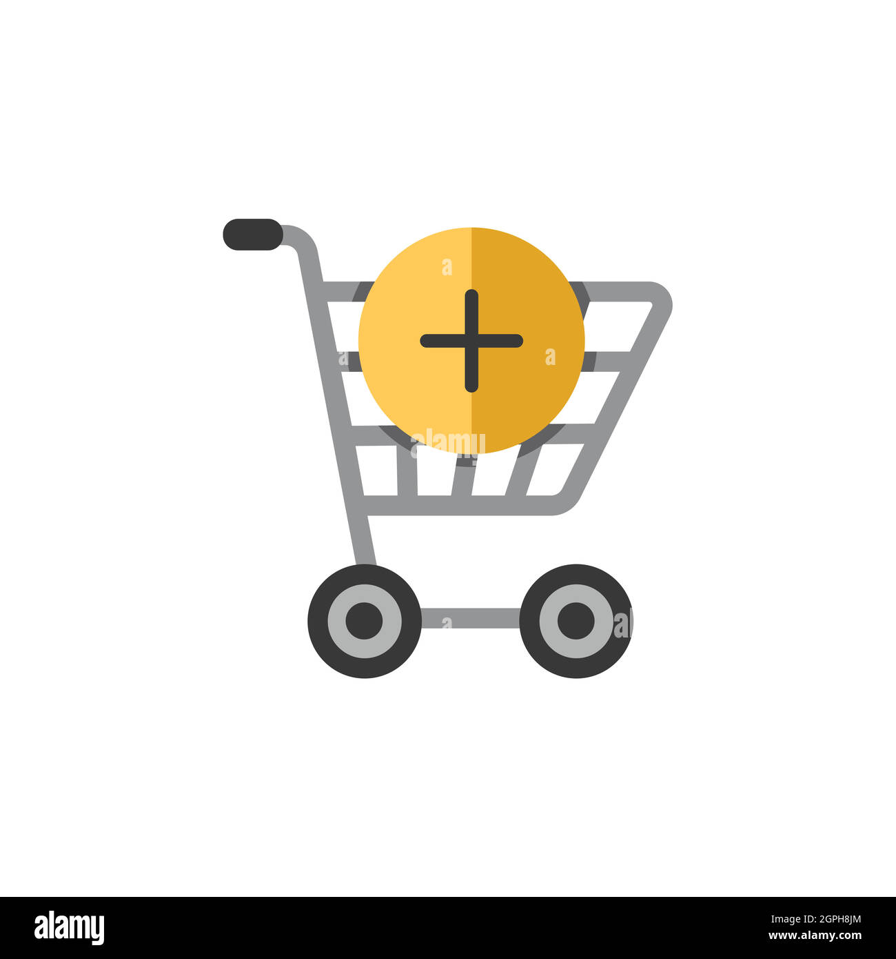 Shopping cart. Add product. Flat color icon. Commerce vector illustration  Stock Vector Image & Art - Alamy