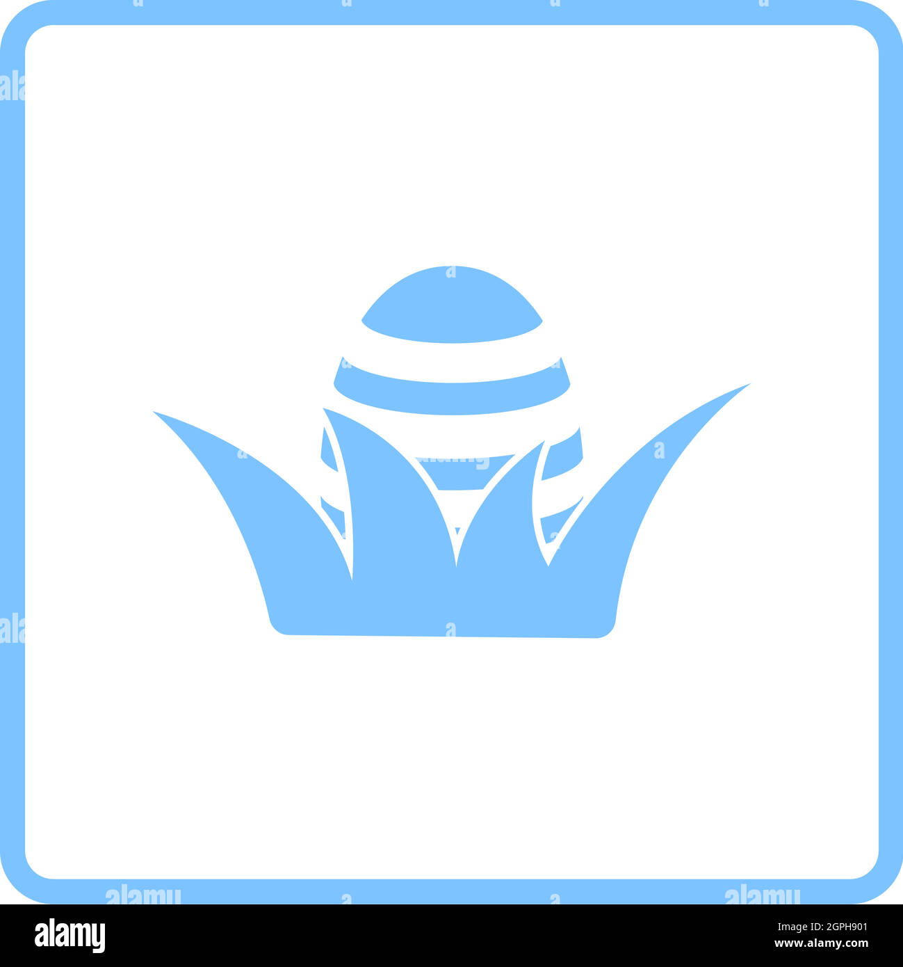 Easter Egg In Grass Icon Stock Vector