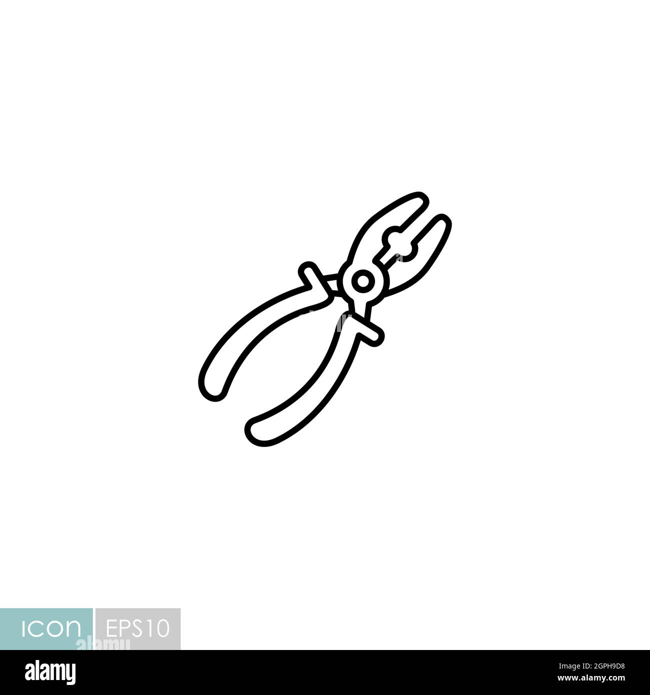Pliers vector icon. Construction, repair sign Stock Vector