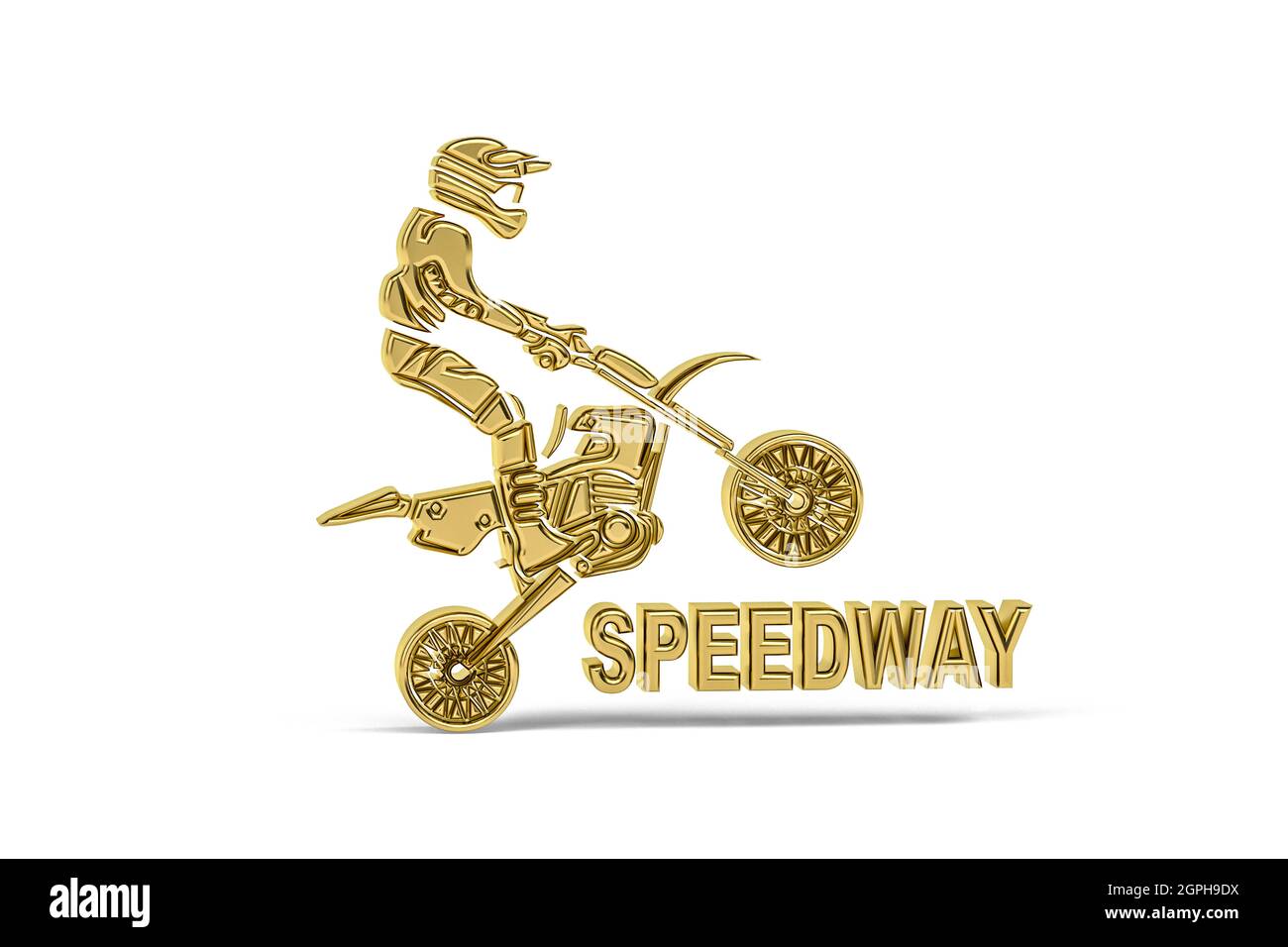 Golden 3d speedway icon isolated on white background - 3D render Stock ...