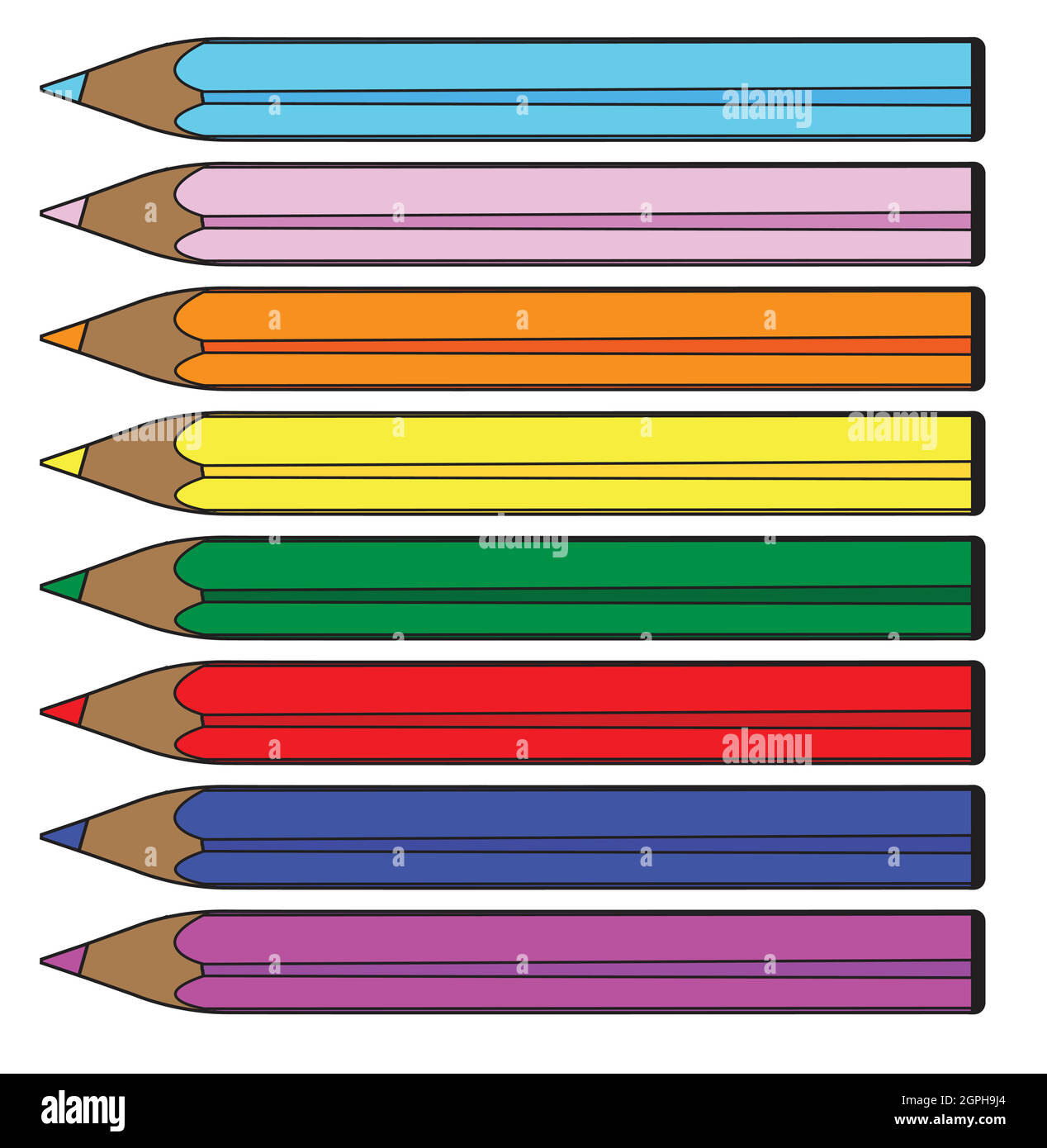 A Set Of Colored Pencils Stock Vector