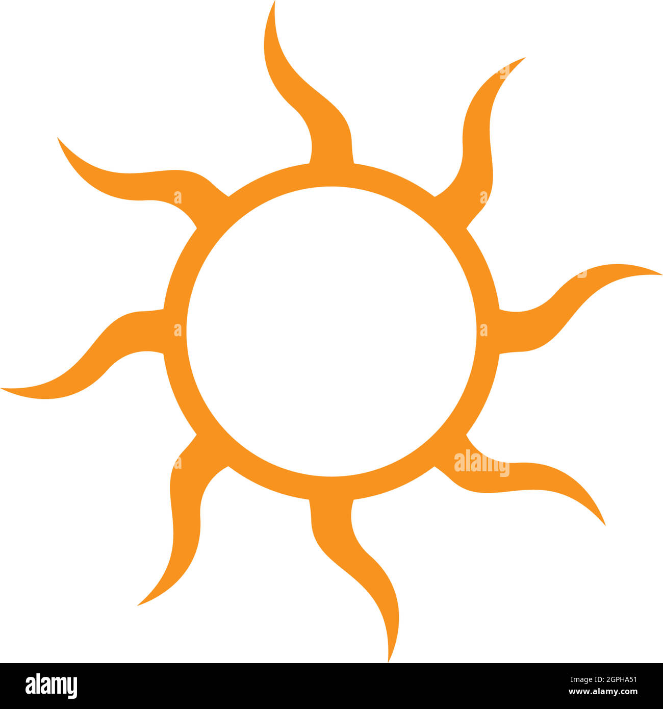 Sun logo icon flat design vector template Stock Vector