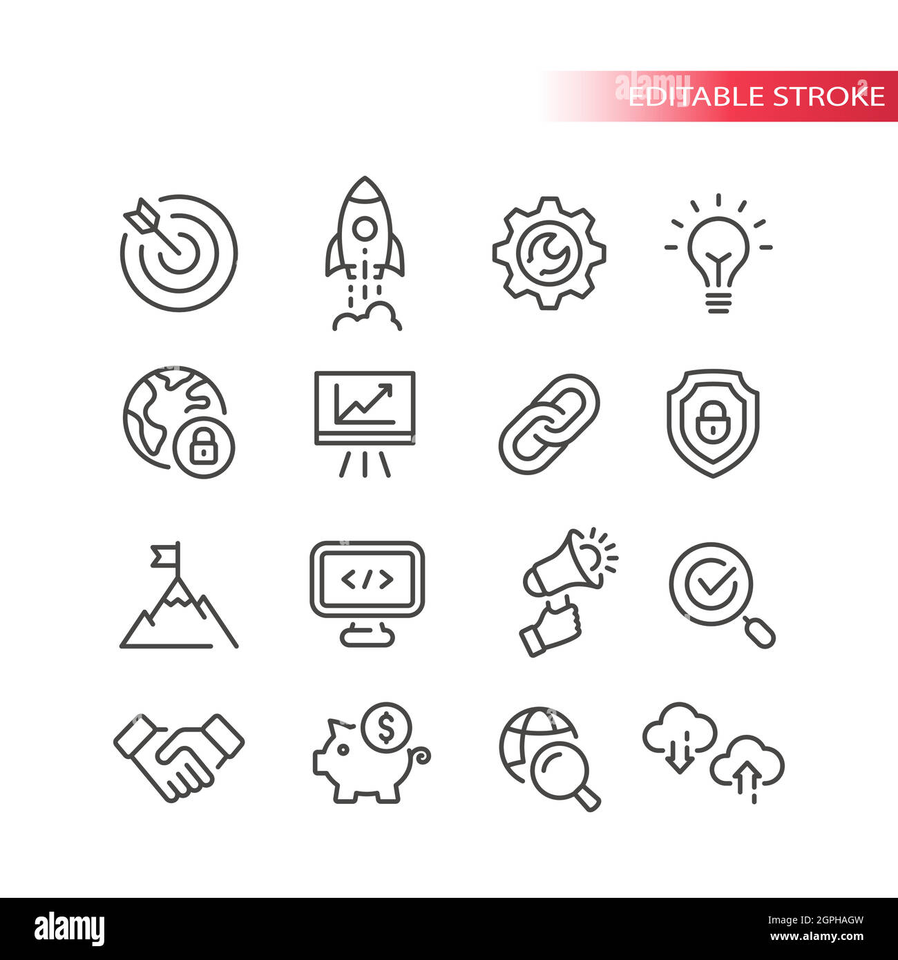 Seo line vector icon set Stock Vector