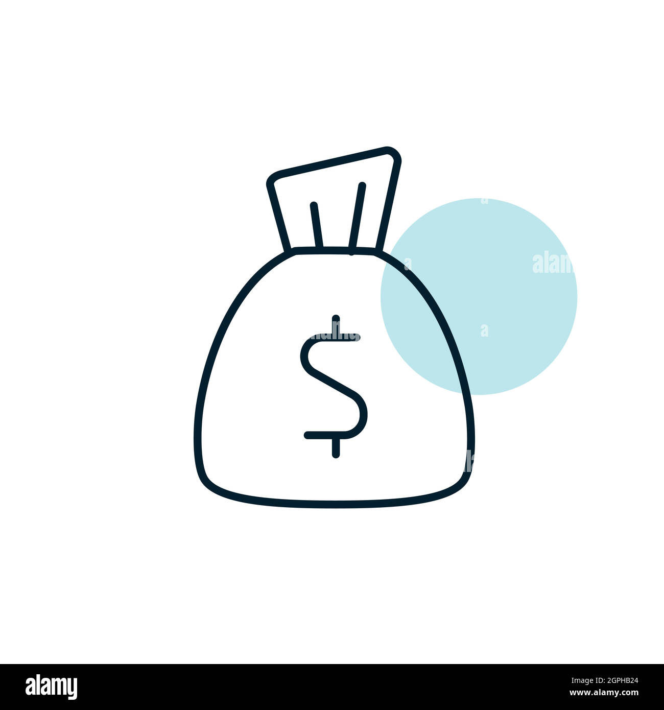 Money Bag outline icon vector. Finances sign Stock Vector Image & Art ...