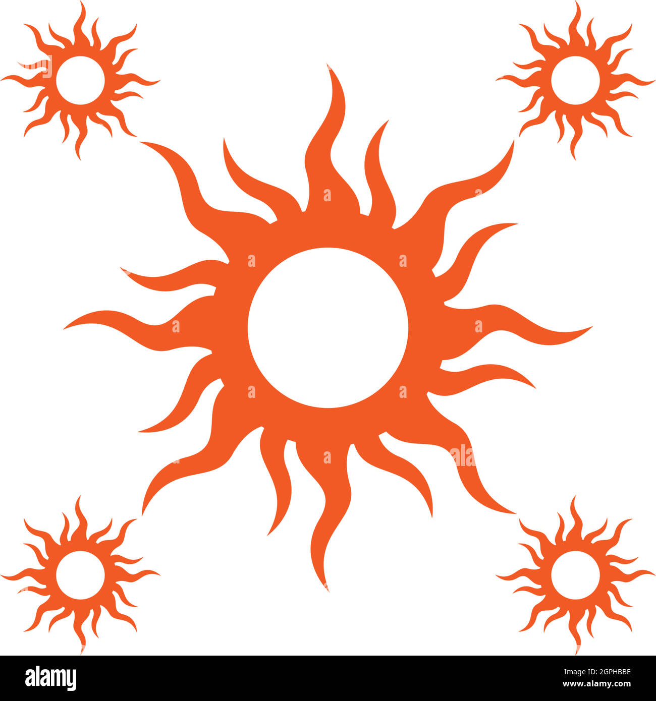 Sun logo icon flat design vector template Stock Vector