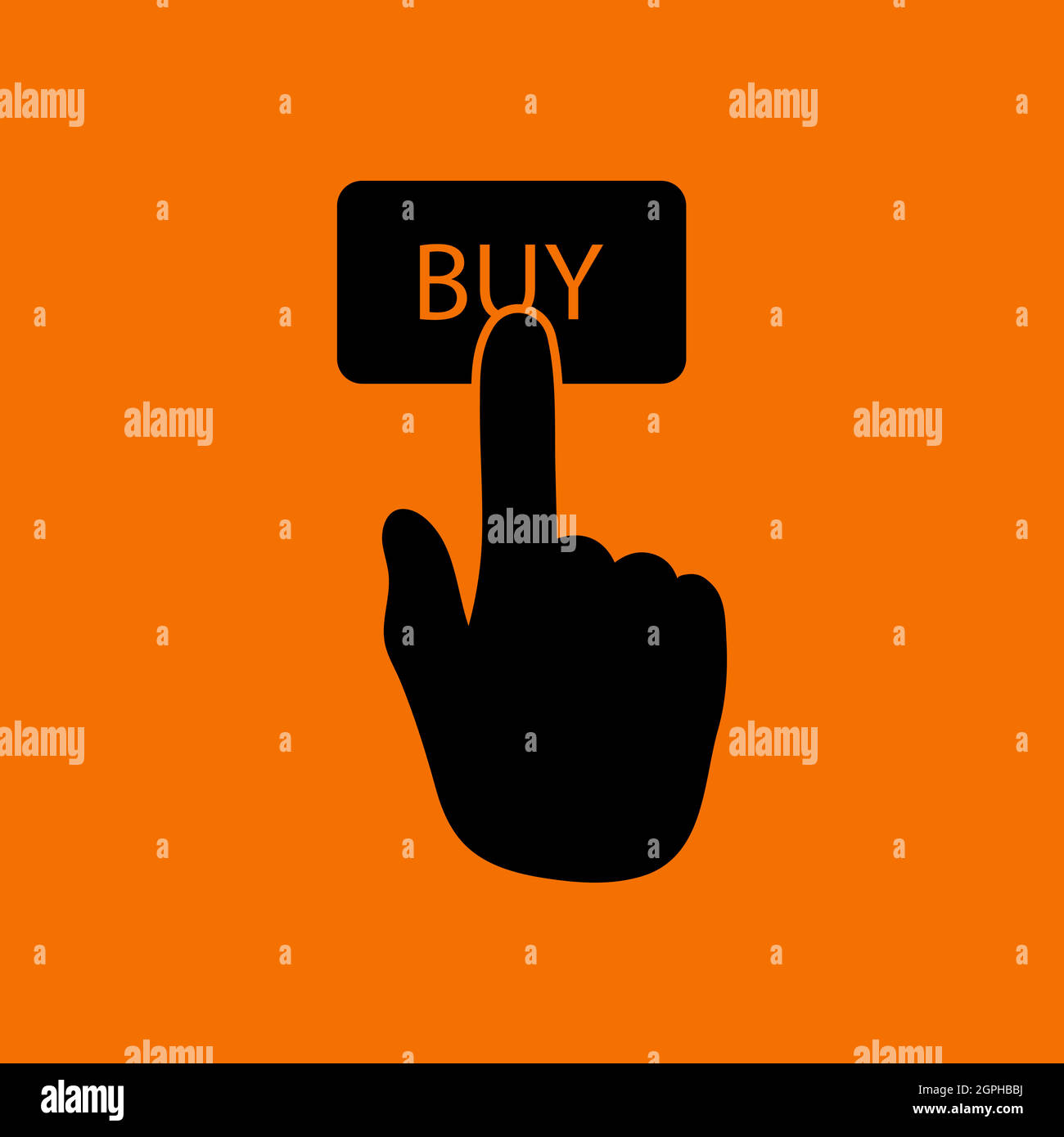 Finger Push The Buy Button Icon Stock Vector