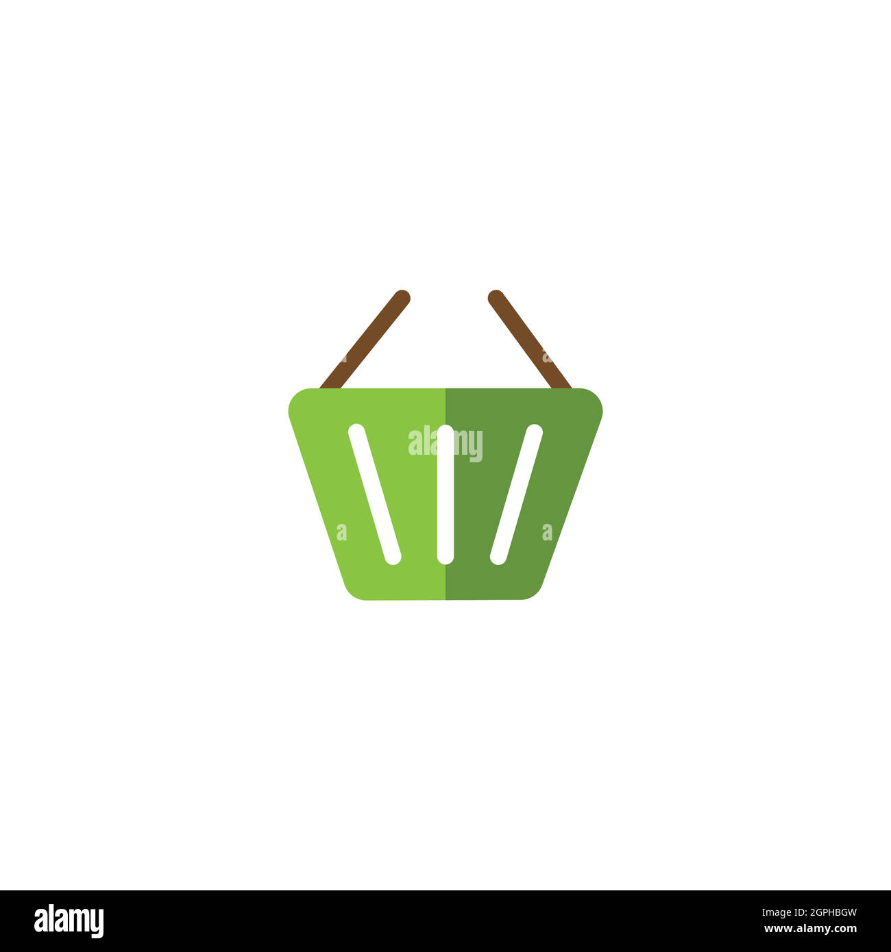 Empty shopping basket. Flat color icon. Commerce vector illustration Stock Vector
