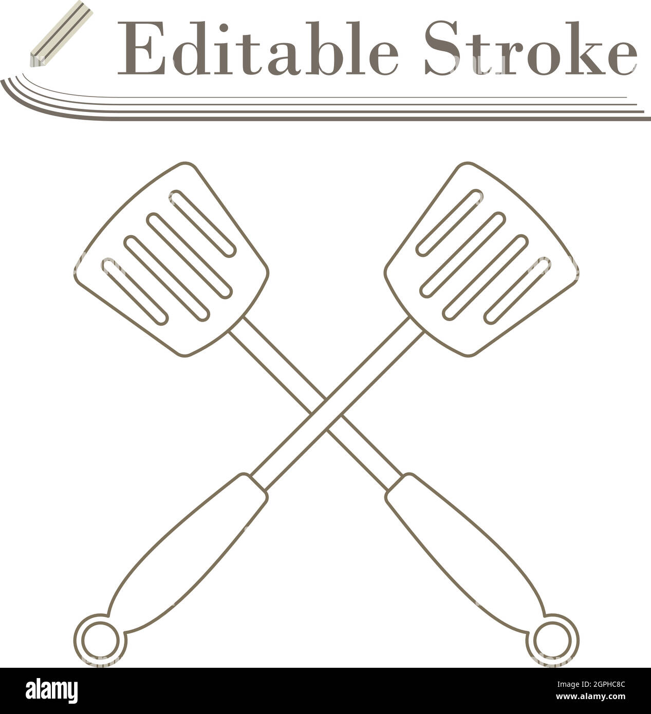 Crossed Frying Spatula Stock Vector