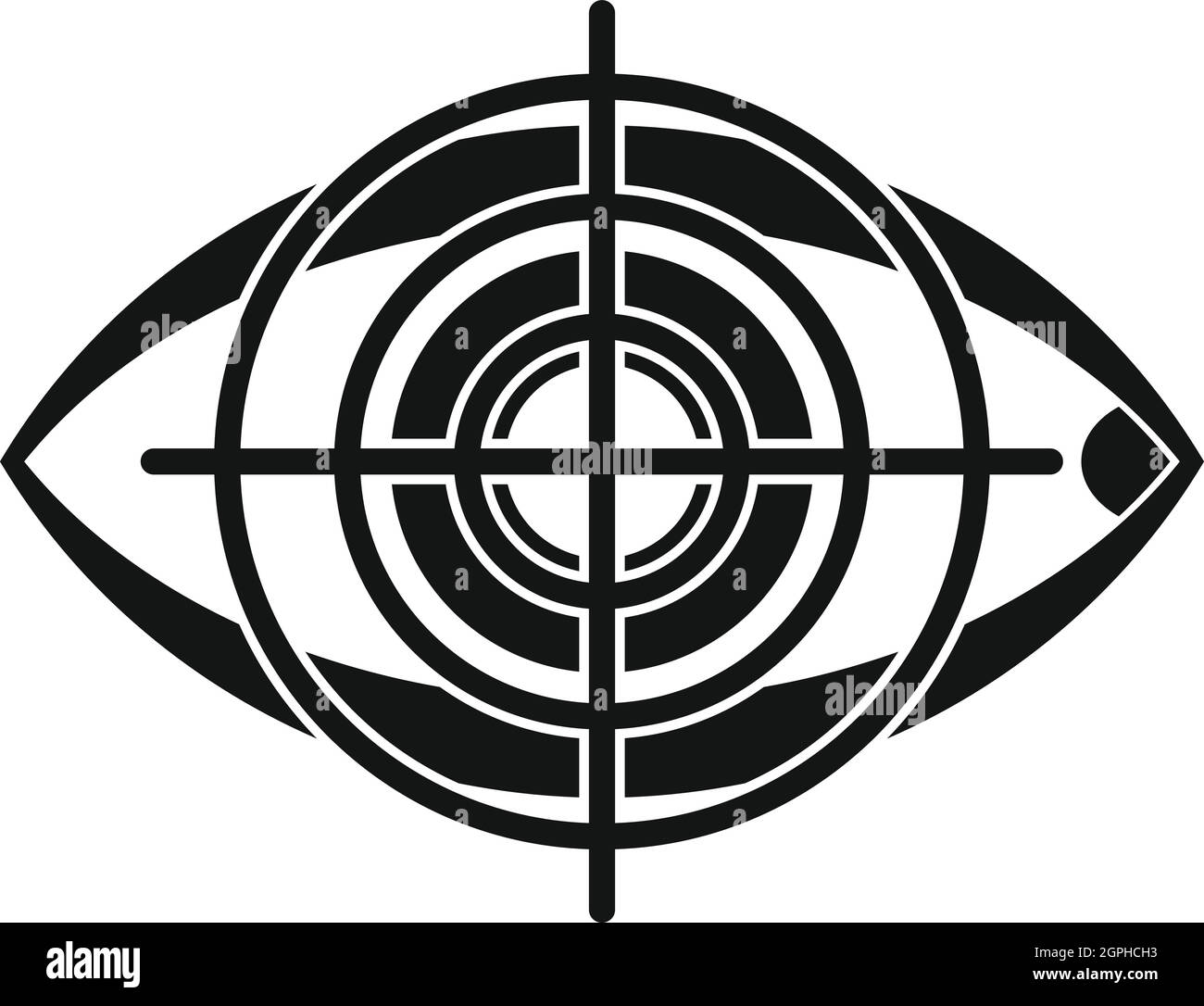 Eye and target icon, simple style Stock Vector