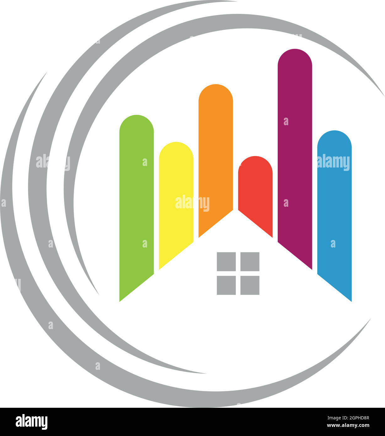 House in paint, painter, logo, background Stock Vector