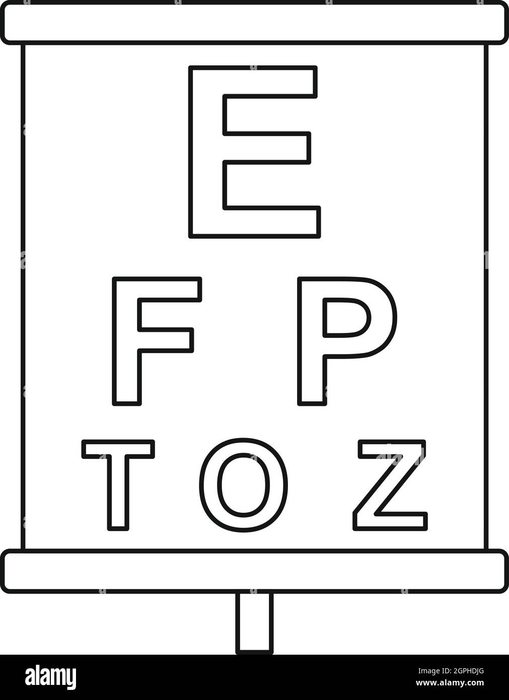 Placard with letters eyesight testing icon Stock Vector Image & Art - Alamy