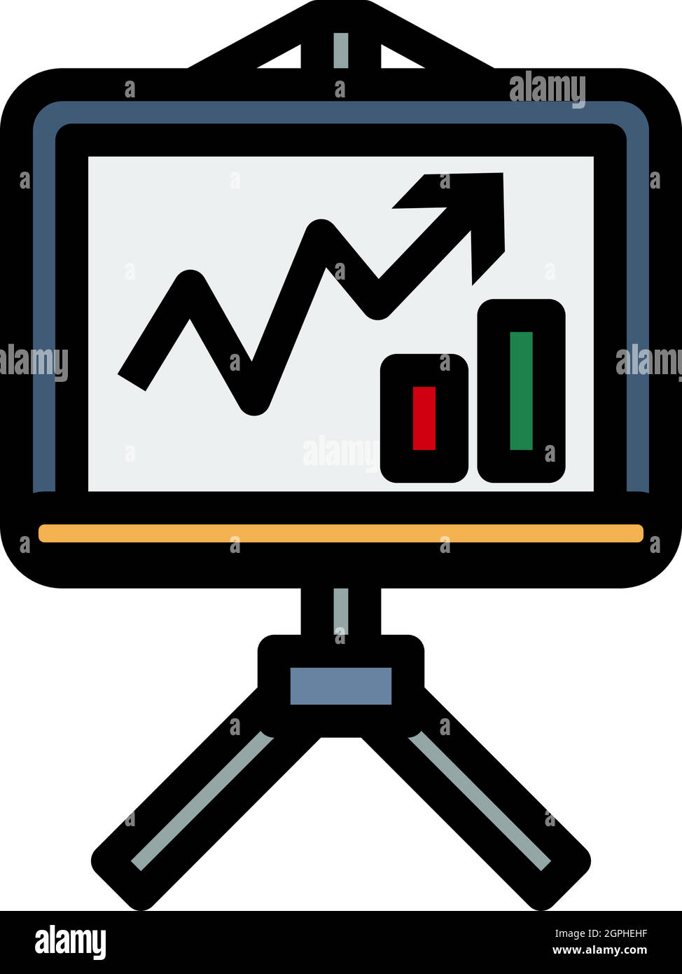 Analytics Stand Icon Stock Vector