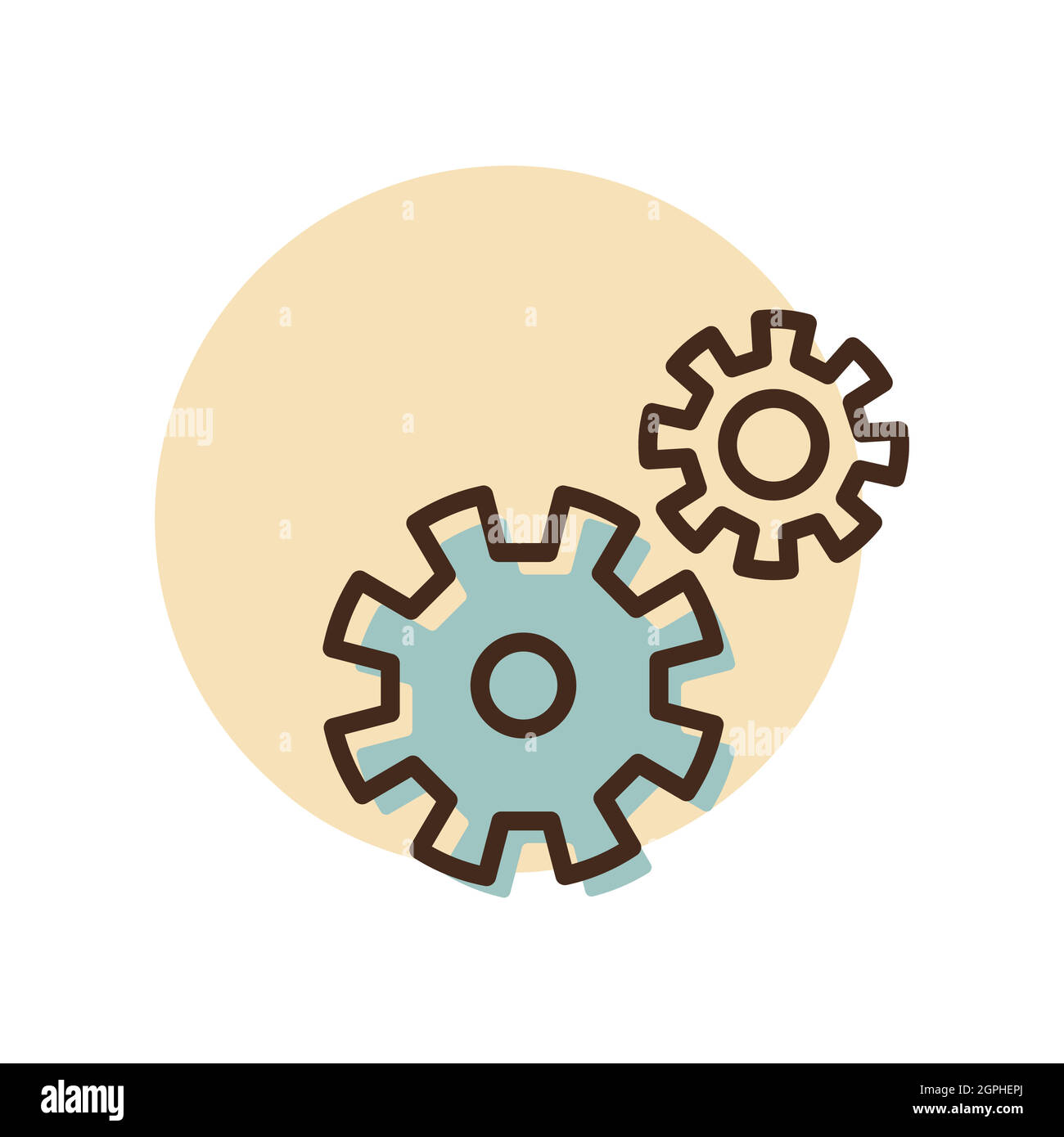Gear outline icon. Teamwork sign Stock Vector