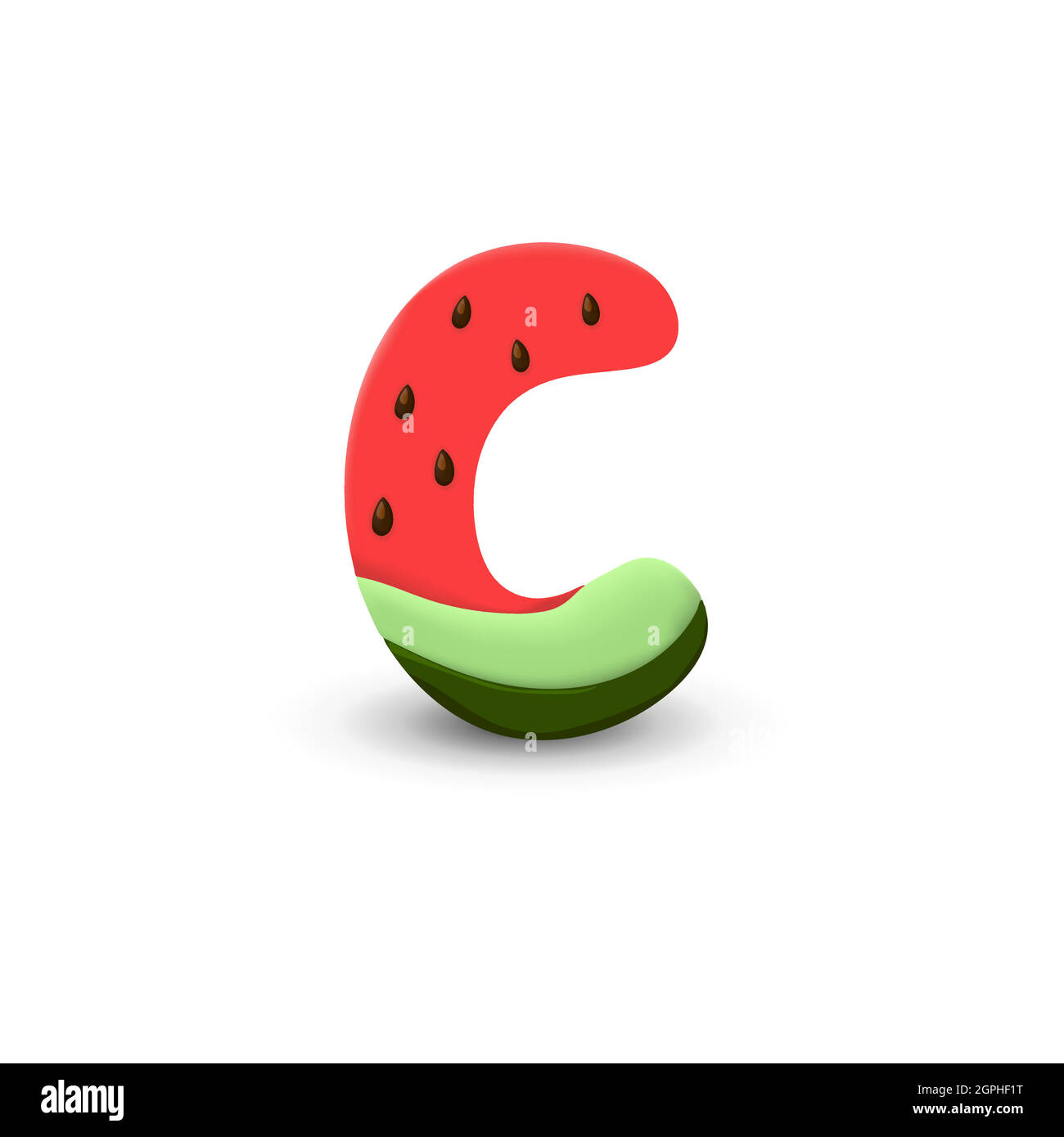 Watermelon letter C Stock Vector