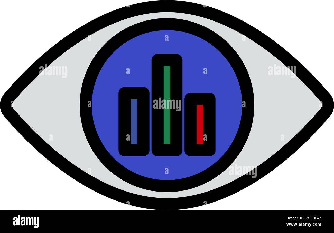 Eye With Market Chart Inside Pupil Icon Stock Vector