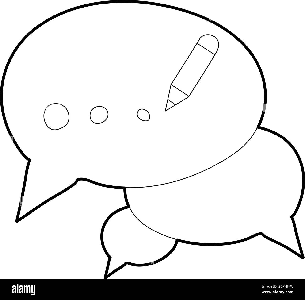 Chat icon, outline style Stock Vector