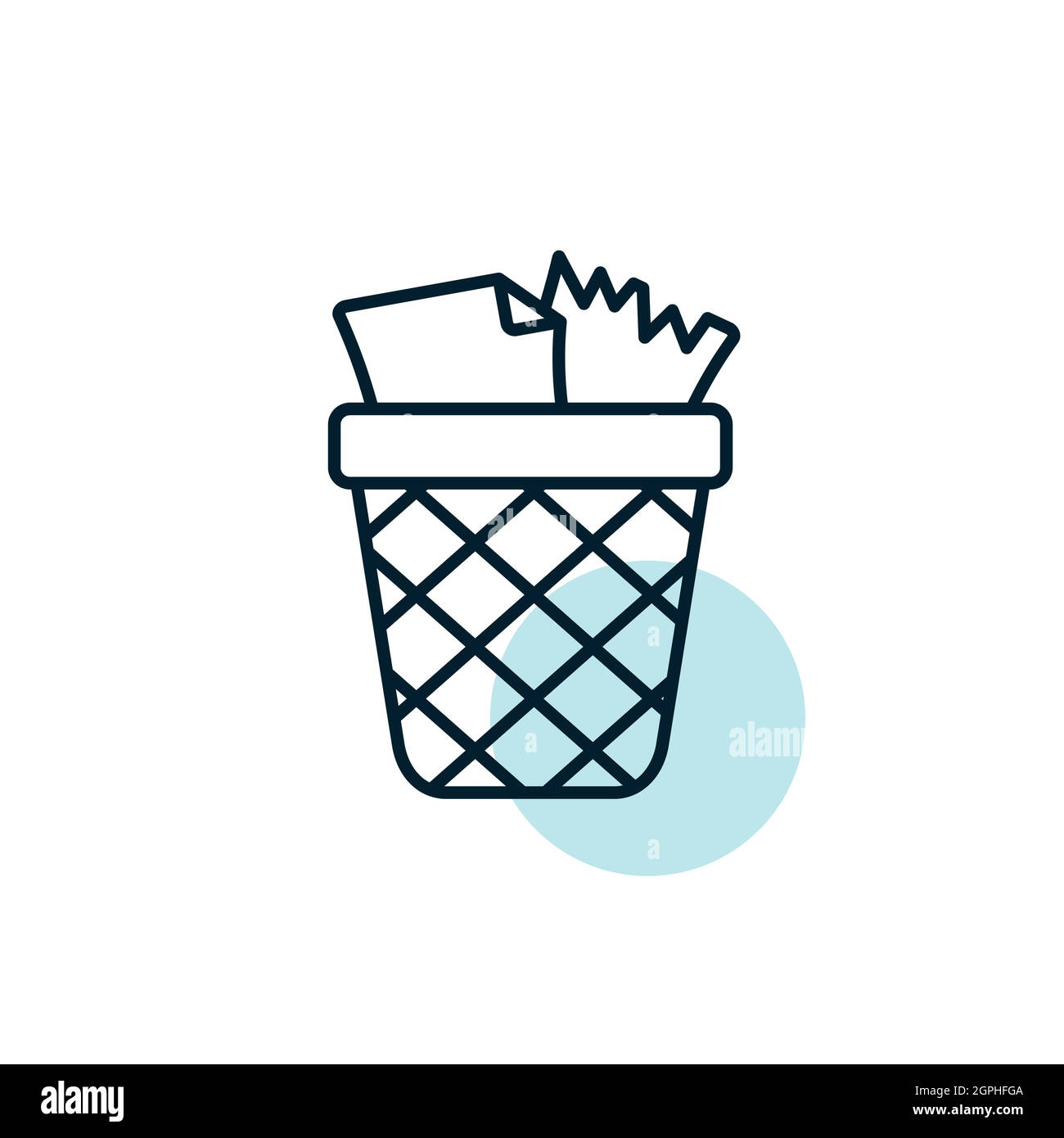 Wastebasket outline icon. Workspace sign Stock Vector