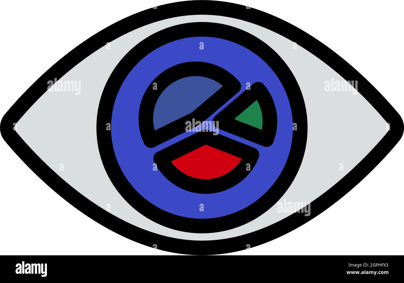 Eye With Market Chart Inside Pupil Icon Stock Vector